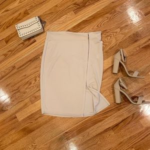Tan bodycon pencil skirt